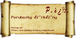 Porubszky Örkény névjegykártya